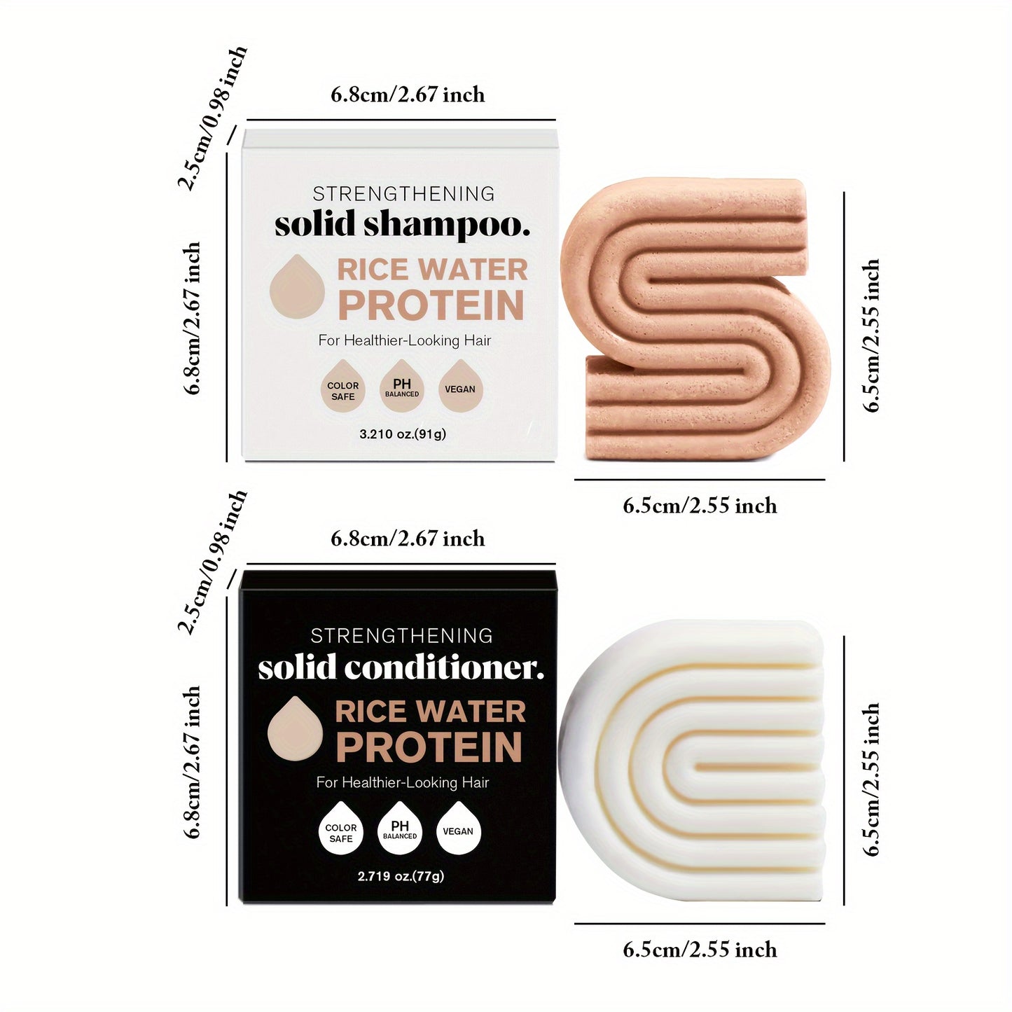 Rijstwater Eiwit Shampoo & Conditioner Set - 2-in-1, Hydraterend & Voedend met Rijstextracten voor Alle Haartypes