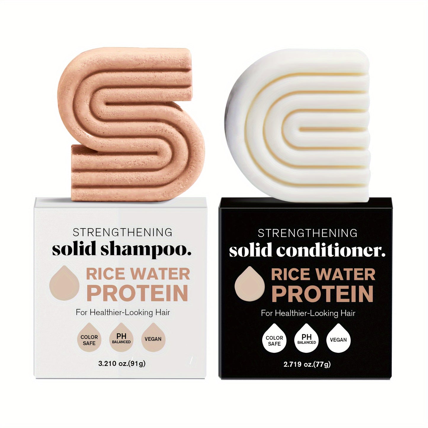 Rijstwater Eiwit Shampoo & Conditioner Set - 2-in-1, Hydraterend & Voedend met Rijstextracten voor Alle Haartypes