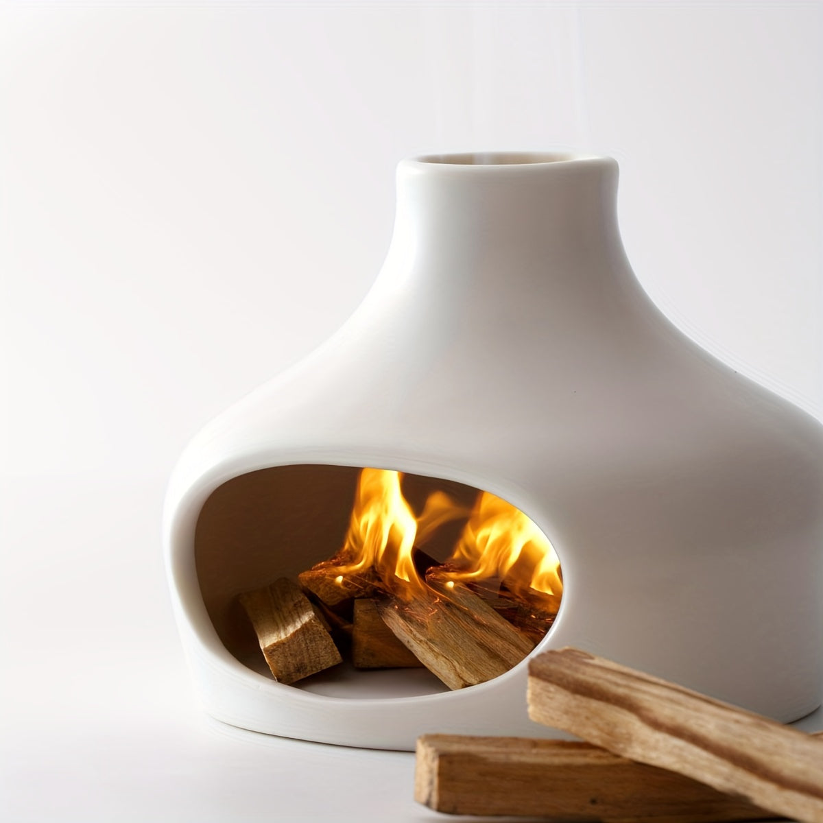 Elegante Keramische Palo Santo & Salie Brander met Schoorsteen - Perfect voor Meditatie, Yoga en Aromatherapie - Ideaal Huisdecoratie Cadeau voor Kerstmis, Thanksgiving en Housewarmings